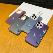 Disney Lilo & Stitch Angel Series  Case, Cute Cartoon Anime Design, Suitable For  17, 16, 15, 14, 13, 12, 11 Pro Max, XS, XR And X, Features A Reflective Back And Shockproof Corners. Perfect As A Birthday Gift, Holiday Gift, Or Valentine's Day Gift. - Màu tím - Xem 4