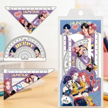Demon-Themed Geometric Ruler Set, Cute Stationery Set, Suitable For K-Pop Fans And Primary/Secondary School Students As Classroom Essentials Or Birthday Gifts