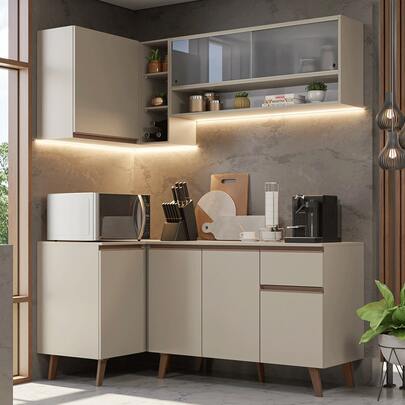  Cocina Integral Completa Modular Madesa Nice 265cm Crema 02