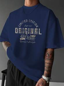 PAYEAH Original Raw Denim 100% Heavy Cotton T-Shirt - 寶藍色 - 查看 2