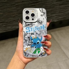 Disney Lilo & Stitch Angel Series  Case, Cute Cartoon Anime Design, Suitable For  17, 16, 15, 14, 13, 12, 11 Pro Max, XS, XR And X, Features A Reflective Back And Shockproof Corners. Perfect As A Birthday Gift, Holiday Gift, Or Valentine's Day Gift. - Purple - View 8