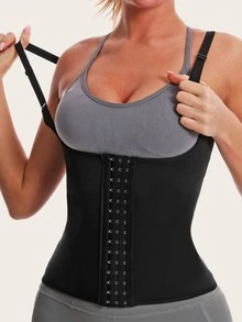 Women Waist Trainer Corset Shapewear Vest - Black - View 8