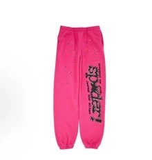 SP5DER Hoodie Cobweb Pattern Spider Worldwide Tracksuit Unisex Sweatshirt Men Women Graphic Outwear, Tracksuit Pullover Sweatshirt For Women Men Matching Hoodies For Couples - Rose red/pants - 查看 5
