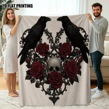 Nightmare Before Christmas  & Sally Patchwork Fleece Throw Blanket, Super Soft Warm Cozy Flannel For Couch Bed, 280 GSM Lightweight Plush, Great Gift For Fans, Home Decor, All Seasons - 多色16 - 查看 9