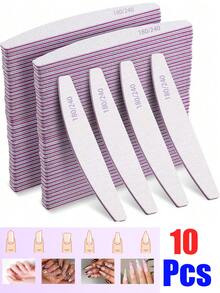 25支/10支/3支指甲锉，100/180/240目双面指甲锉，可水洗，可重复使用，适用于天然指甲和亚克力指甲，用于指甲塑形、打磨和抛光，美甲和足疗，适用于家庭和美甲沙龙，美甲用品，指甲护理产品。 - 灰色 - 查看 11