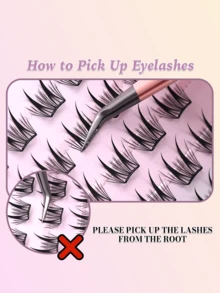 36Clusters Pre Glued Lashes Manga No Glue Needed Eyelashes C Curl Korean Style Natural Glue Free Eyelash 9-11mm False Eyelash Press On Lashes Self Adhesive Eye Lash Reusable Long Lasting Japanese Makeup Natural Look Wispy Eyelash Extensions Gift For Women & Girl Makeup Tools - C - 查看 5