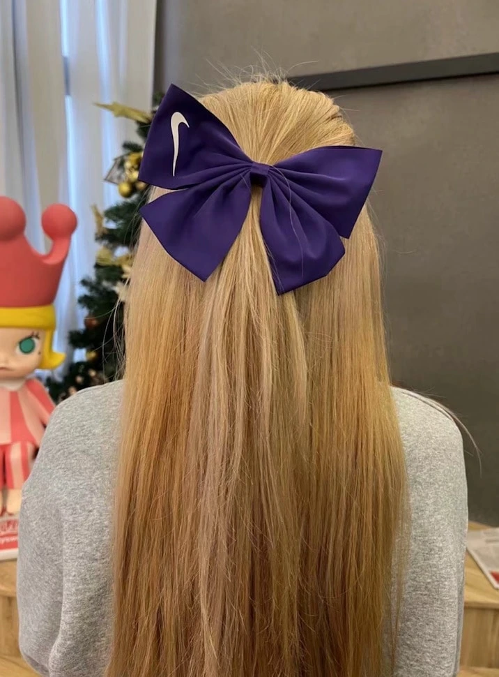 Nike 圖案印花蝴蝶結髮帶女款 紫色/白色CZ0545-524 - 紫色 - 查看 1