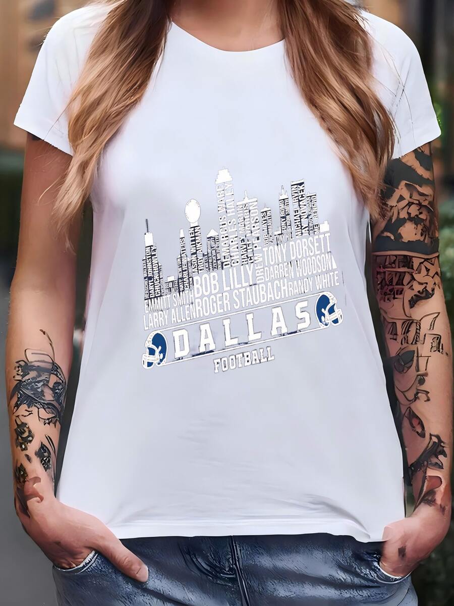 Camiseta De Skyline De La Ciudad De Fútbol, Camiseta Con Capuchona De Leyendas De Todos Los Tiempos, Camisetas De Día De Juego De Estilo Vintage De Los 80, Regalos Para Fans Camiseta - Blanco - Ver 1