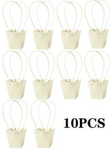 一个压花 Macrame 手提袋节日插花礼品包装袋鲜花袋 - 彩色 - 查看 51