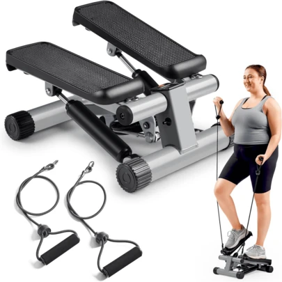Mini Steppers For Exercise,Low-Impact Stair Step, Full Body Cardio Equipment, With Optional Free SunnyFit App Connection And Resistance Band