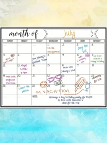 1pc Magnetic Fridge Calendar - Strong Magnetic Backing, Smooth Dry Erase Surface, Practical Calendar, Durable Whiteboard - Perfect For Kitchen Organization, Meal Planning, Family Planners, Reminders, And Notes On Refrigerator,Stay On Track And Organize Your Month With This Convenient Calendar, Useful For Tracking Goals, To-Do Lists, And Appointments - Multiple Specifications - View 4