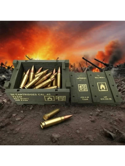 3D打印军用收纳盒模型，复古军用风格装饰收纳盒，复古军用收纳盒3D打印雕像，桌面收藏收纳盒，3D打印军用收纳盒小雕像，手工军用装饰收纳盒，军用主题3D打印桌面装饰收纳盒