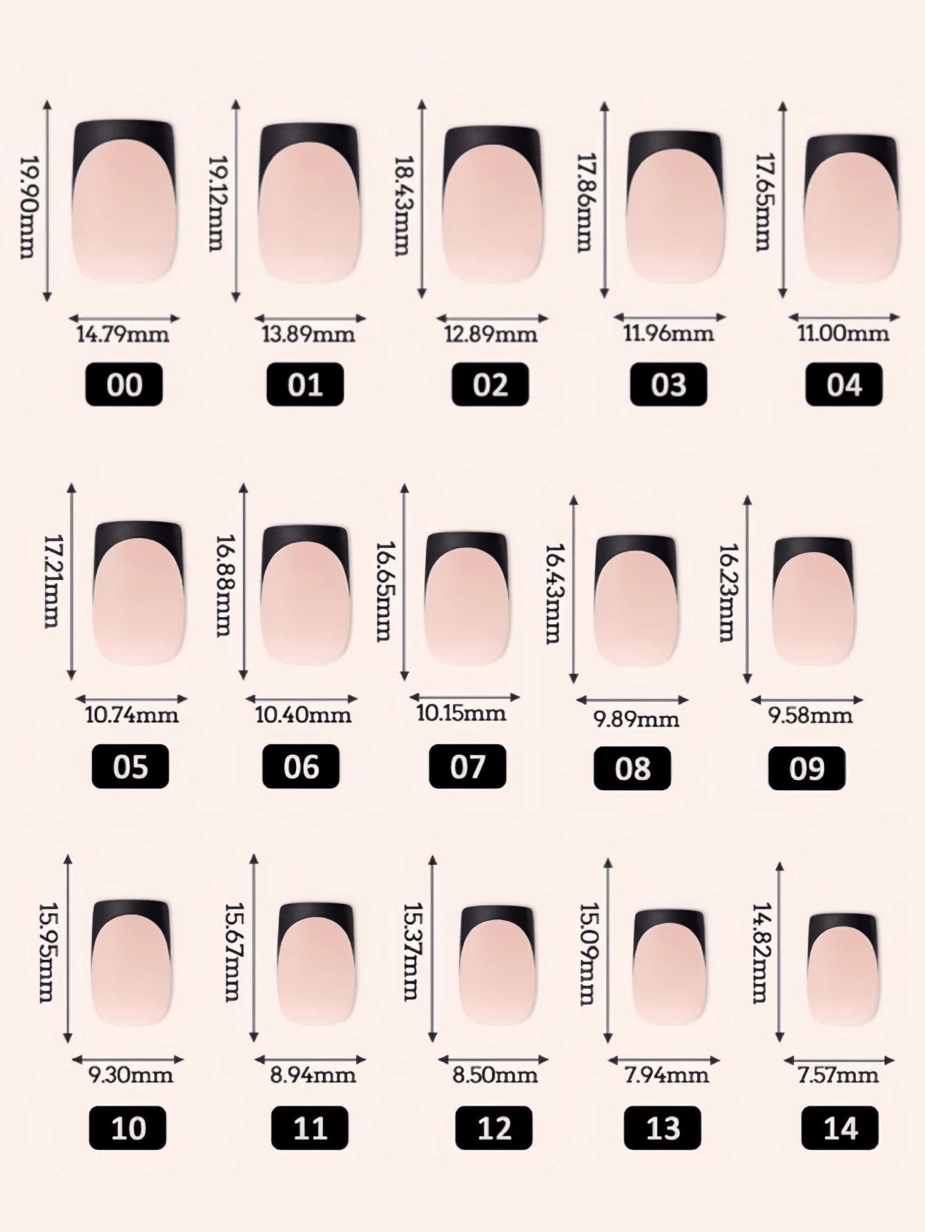 150 piezas de uñas postizas cuadradas cortas con puntas francesas, puntas francesas de color piel y negro, puntas de uñas de gel suave, set de uñas falsas, para usar como uñas postizas para manualidades, estilo simple y versátil en 15 tallas adecuadas para mujeres - Negro - Añade 4
