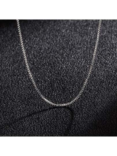 925 Silver Necklace, Minimalist Style, Shiny Basic Chain, Women's Accessory, Elegant Design