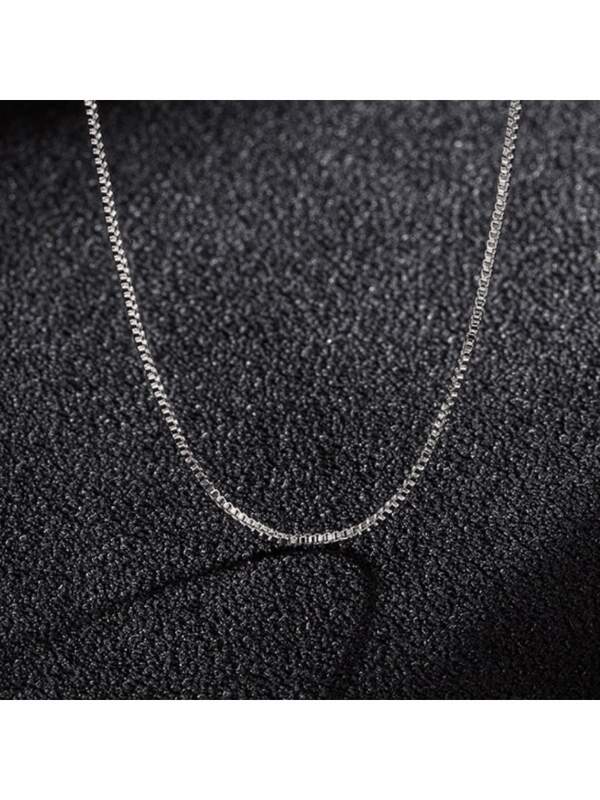 925 Sterling Silver Necklace, Minimalist Style, Shiny Basic Chain, Women's Accessory, Elegant Design
