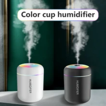 1个便携式迷你加湿器，桌面加湿器，USB供电，LED桌面氛围灯喷雾，适用于汽车、办公室、卧室和旅行 - 理想的开学礼物、情人节礼物。 - 多色A - 查看 6