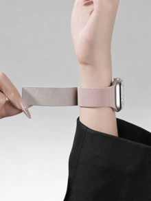 1pc Unisex Litchi Texture Silicone Magnetic Watch Band, Compatible With Apple Watch 42mm, 38mm, 40mm, 41mm, 44mm, 45mm, 46mm, 49mm, Fashionable Smart Watch Replacement Strap For Series Ultra2, Ultra SE2, SE 11, 10, 9, 8, 7, 6, 5, 4, 3, 2, 1