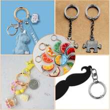 5个圆形登山扣，圆形钥匙圈，适用于钥匙、腰带、包包、钱包 - 钥匙扣钩、替换钥匙扣、挂绳、DIY手工艺品 - 彩色 - 查看 4