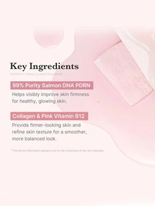 Medicube Salmon DNA PDRN 粉色涂层面膜 10 片装，干性肌肤修复及皲裂肌肤护理面膜，强效修复保湿配方，保湿修复功效，舒缓泛红及屏障保护，深层锁水及持久保湿，敏感肌肤适用，韩国美妆 K-Beauty 22g*10/7.76 Oz。 - 10ea - 查看 5