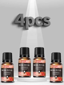 4 piezas de 10ml de aceites esenciales, aptos para difusor y uso doméstico, de larga duración y resistentes, fabricados en China, veganos, aplicables para velas, jabones y aromaterapia - 4p - Ver 5