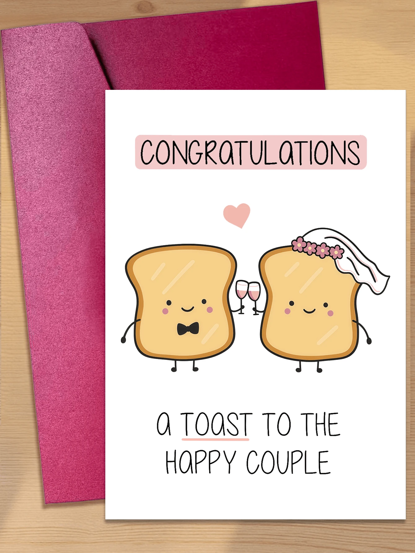 1pc Congratulations Wedding Card With Envelope, Small Business Supplies, Thank You Card, Birthday Gift, Card, Unique Item, Gift Card