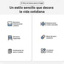 Estantería Escalera Industrial De 4 Niveles Para Hogar O Oficina - Marrón - Ver 8