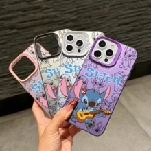 Disney Lilo & Stitch Angel Series  Case, Cute Cartoon Anime Design, Suitable For  17, 16, 15, 14, 13, 12, 11 Pro Max, XS, XR And X, Features A Reflective Back And Shockproof Corners. Perfect As A Birthday Gift, Holiday Gift, Or Valentine's Day Gift. - White - View 5