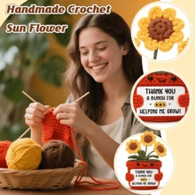 4pcs/Set Handmade Crochet Desktop Decor Ornaments, Cute Potted Plant Dolls, Great Birthday Gift For Best Friends, Sisters, Moms, Grandmas, Coworkers, Family, Keychain, Positive Emotion Support, Christmas, Valentine's Day, Thanksgiving, Room Decor, Plush Toys - Multicolor - View 4