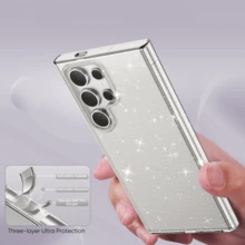 Funda transparente antiarañazos con lentejuelas y cristales de 1 pieza, compatible con Samsung Galaxy S26, S26 Plus, S26 Ultra, S25 Ultra, S24, S23 Series de 6.9", regalo de cumpleaños para fiesta - transparente - Ver 6