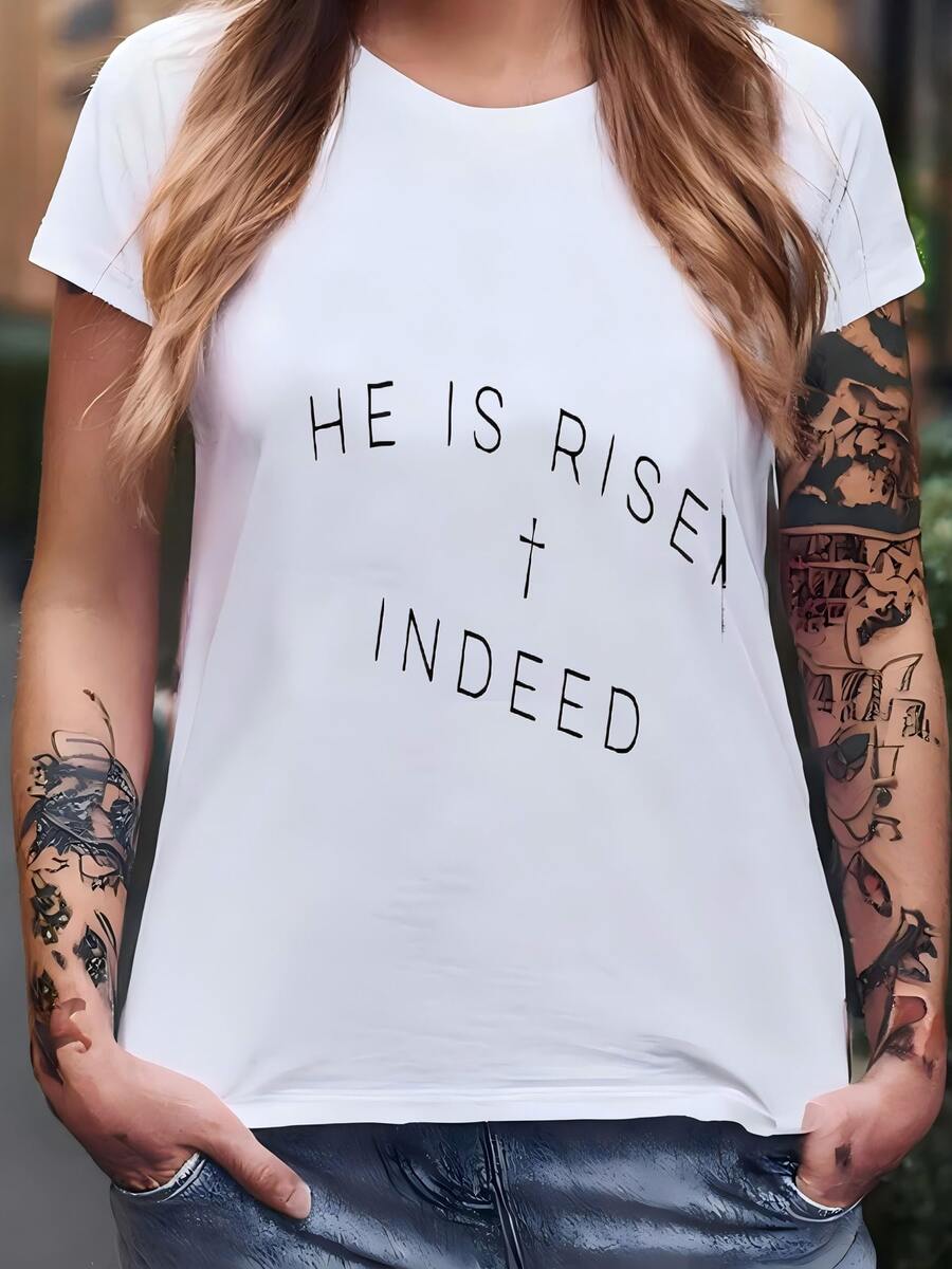 Él Ha Resucitado, él Ha Resucitado De Hecho, Camisa De Parejas De Pascua, Camisas De Pareja Cristiana, Camisas De Pareja Cristiana, Camisa De La Biblia, Camisetas Con Hoodies De Jesús Camiseta - Blanco - Ver 1