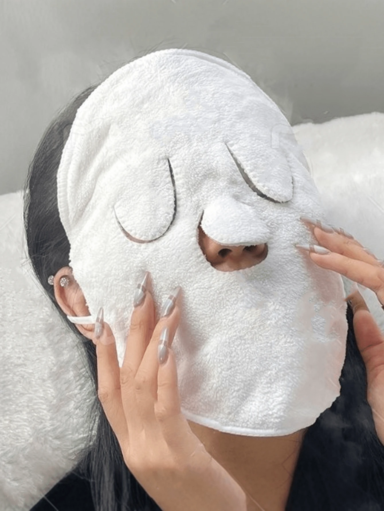 Wielorazowy ręcznik do parowania twarzy, odpowiedni do pielęgnacji skóry na zimno i na gorąco, nawilżający ręcznik do parowania twarzy, do użytku w domu i salonie