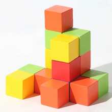 Vmingo Wooden Block Cubes Educational Game Square Colors Montessori Maze Crafts Educational Development Learning - Multicolor - View 6