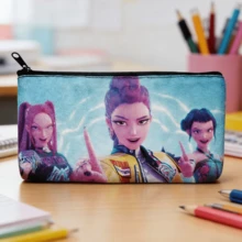 Sajaboysrumimiyazoey K-Pop Girl Group Canvas Pencil Case, Zipper Stationery Bag, Suitable For K-Pop Fans And Elementary/Middle School Students As Back-To-School Essential - Multicolor - View 1
