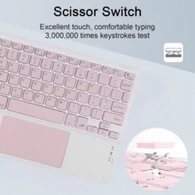 10-Inch Rechargeable Wireless Bluetooth Touchpad Keyboard, Thin And Portable, Compatible With IPad, IOS, Android And Windows Devices, Long Battery Life. Christmas/New Year Gift (2026) - Multicolor - View 4