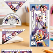 Demon-Themed Geometric Ruler Set, Cute Stationery Set, Suitable For K-Pop Fans And Primary/Secondary School Students As Classroom Essentials Or Birthday Gifts