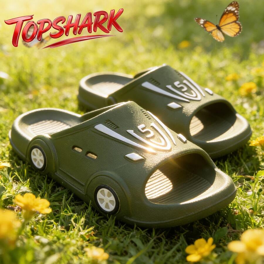 TopShark Kids Fashion Slippers - Army Green - View 1