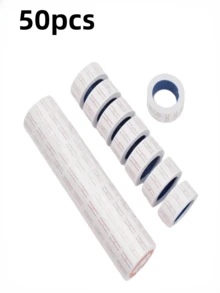 10/20卷装高粘性多用途标记胶带，白底红线设计，自粘标签，适用于超市、家庭、商店等场所 | 批量整理，经济实惠 - 白色 - 查看 13