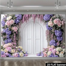 紫色抽象花卉背景水彩画摄影背景，适用于婚礼、新娘送礼会、生日派对、人像拍摄、视频拍摄、影棚道具 - 多色2 - 查看 3