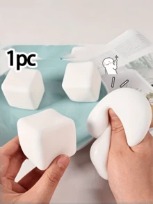 1个/3个可塑形慢回弹软萌豆腐玩具，创意逼真豆腐挤压减压玩具，生日/圣诞节/派对礼品 - 白色 - 查看 6