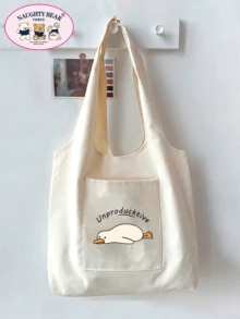 Fashionable & Versatile Duck Print Women Tote Bag - Beige - View 7