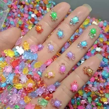 螢光樹脂迷你動物迷你海龜美甲飾品（需日照曝光才能在夜間發光）螢光海龜微型雕塑 - 彩色 - 查看 5