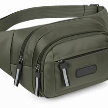 Men's Military Green Fanny Pack Shoulder Bag Unisex Waterproof Money Belt Streetwear Ondway Tactical - 軍綠色 - 查看 2