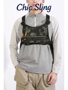 SHILAN Men's Tactical Compact Chest Bag, Running Chest Pack, Running Vest Waist Bag, Chest Rig Running Pack - Multicolor - View 6