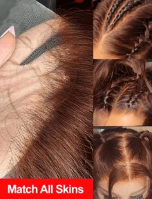 Coleen Dark Brown Body Wave Lace Front Wigs Human Hair Gluless Wigs Human Hair 13x4 Transparent Lace Human Hair Pre Plucked With Ear To Ear Baby Hair Brown Colored Wig #1B Natural Black 40 Inch Wig Human Hair Halloween Costumes Plus Size For Corpse Bride 260% Density - S2 - View 10