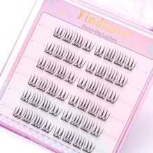 48/60簇韩国免胶假睫毛，自然款，韩系女团同款，无需胶水，漫画卡通U型假睫毛，7-11mm，预粘柔软轻盈，送给女性和女孩的礼物，韩日美妆工具 - C - 查看 9