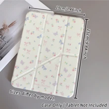 A Pastel Butterfly & Bow Pattern Protective Tablet Case - Ideal For Soft Dreamy Style Enthusiasts And Romantic Design Seekers,Protective Folio Table Case With Pen Holder,Compatible With IPad Pro (M5)/IPad Air (M3)/IPad 11"(A16)/Compatible With Samsung Galaxy S9/S7/S10+/S6 Lite/Compatible With XIAOMI
