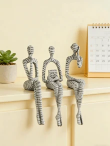 Tác phẩm điêu khắc "Người suy tư", một món đồ trang trí nhà cửa màu trắng, là một tác phẩm nghệ thuật trừu tượng hiện đại phù hợp để trang trí giá sách, bàn làm việc, văn phòng và phòng khách. Đây là món quà tuyệt vời dành cho những người yêu sách. - Nhiều màu - Xem 2