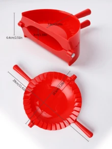 1pc Large Red Plastic Dumpling Mold, Pastry Pressure Mold, Suitable For Baking Tools - Multicolor - View 2