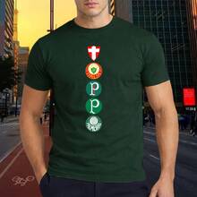 Men's T-Shirt With Palmeiras Logo - New Release - Premium Fabric - 墨綠色 - 查看 2