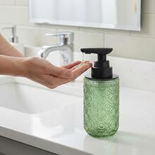 Retro Embossed Green Sensor Soap Dispenser, Bathroom/Kitchen Countertop Refillable Bottle, High-Quality Thick Material Wash & Storage Bottle, Rechargeable, Refillable, No Pressing Required - one-size - View 2